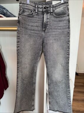 Rag & Bone Cut Off Raw Hem Nina High Rise Ankle Flare Jeans size 28 size 6